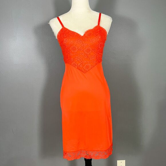 Vintage 50s‎ Vanity Fair Slip Dress Lingerie 32 XS Nylon Lace Romantic Whimsy - Picture 1 of 10